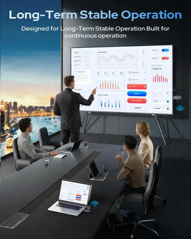 Alt view image 5 of 7 - 2026 Wireless Transmitter and Receiver, 492FT Long Range Extender, Low Latency & Stable Connection, Streams Video Wirelessly from Netflix, Laptop, TV Box, Camera to Multiple Screens & TVs