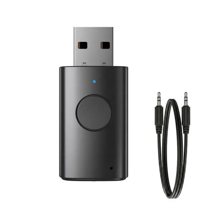 Main image of AUX Bluetooth Adapter for Car, 2-in-1 Wireless Audio Receiver and Transmitter, Bluetooth 6.0 to 3.5mm Dongle with Noise-Canceling Mic for Home Stereo, TV, PC, USB Powered