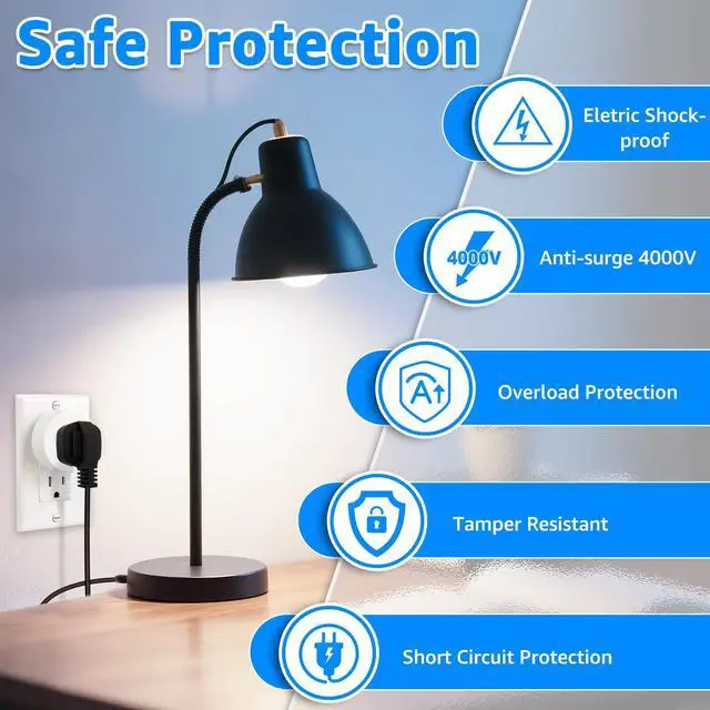 Alt view image 7 of 7 - WiFi Smart Outlet Plug with Remote,4 Electric Smart Plug with Remote,Compatible with Alexa and Google Home via Tuya,15A/1500WRemote Control from Anywhere,TUV FCC List(2.4G)