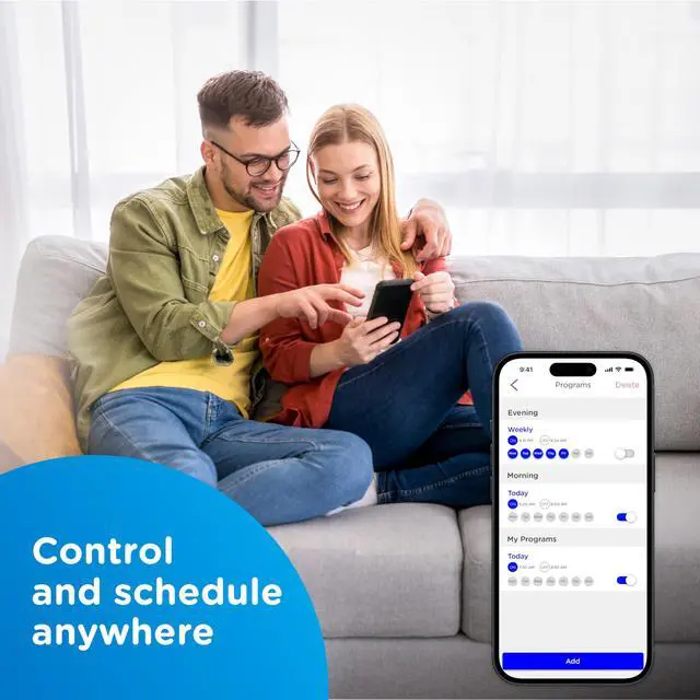 Alt view image 3 of 5 - Vibe Indoor Dual-Outlet WiFi Matter Smart Plug, 2.4GHz, No Hub Required, Compatible with Alexa and Google Assistant, Dual Grounded Plugin Outlets, 81198-TS1
