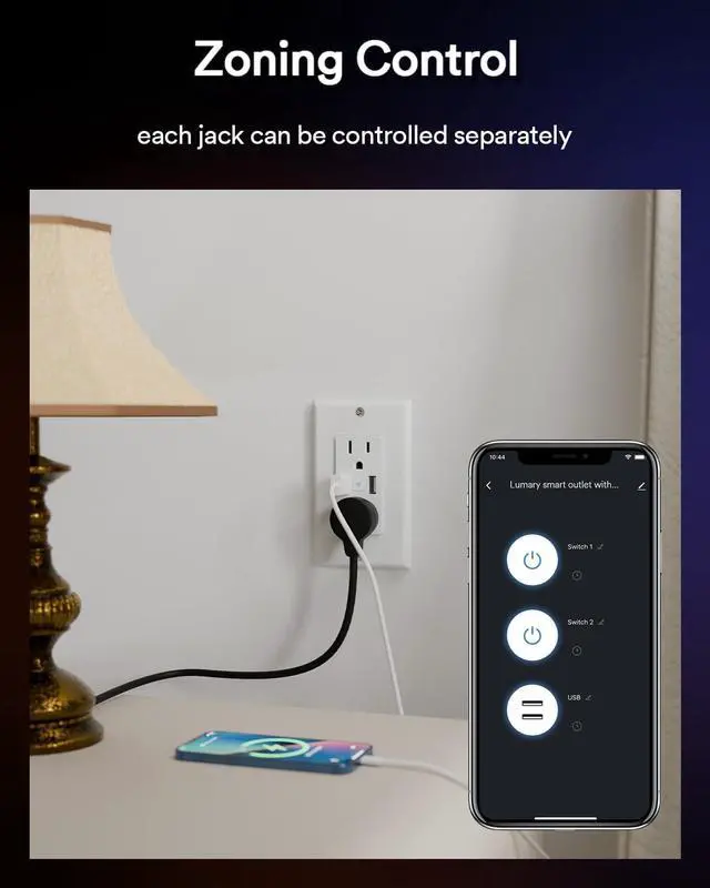 Alt view image 4 of 6 - Smart Outlet, 2 USB Ports & 2 Plugs, 15 Amp WiFi USB Outlet Works with Alexa Google Home, ETL FCC Certified, Timer, Tamper-Resistant, 4Pack