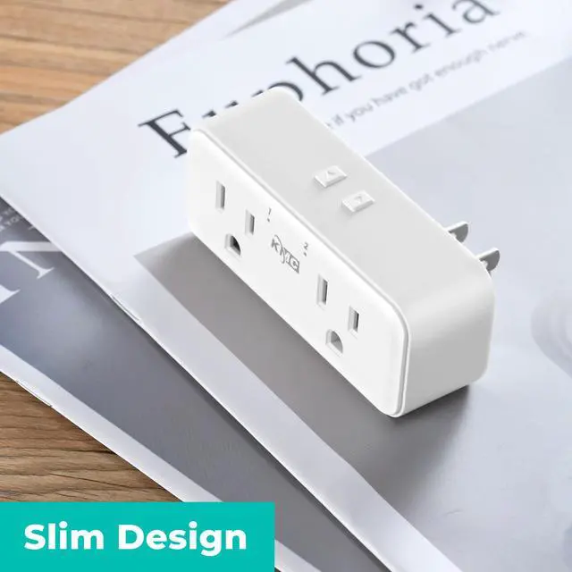 Alt view image 3 of 7 - Smart Plug Duo 4-Pack, 2-Outlet Wall Plug Extender, Smart Outlet Splitter for Smart Home, Compatible with Google & Alexa, No Hub Required, WiFi Outlet, White