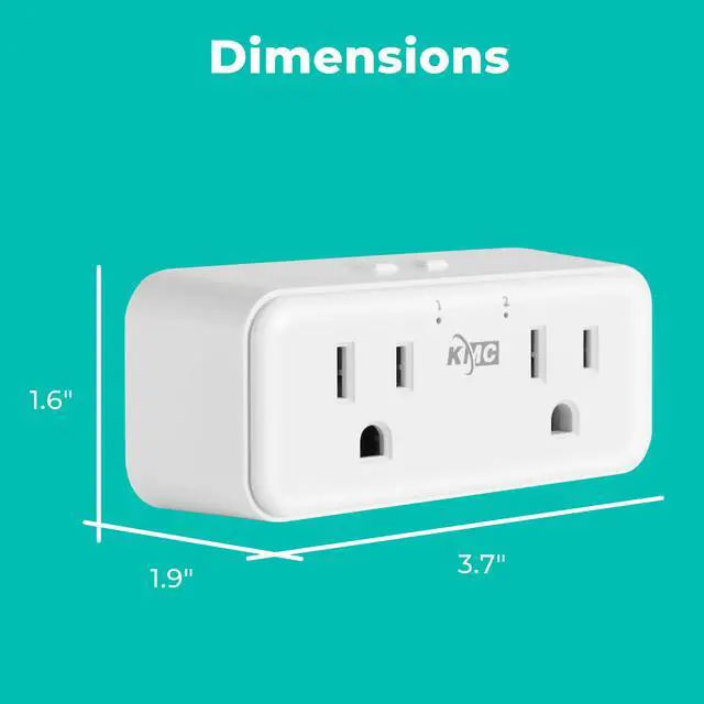 Alt view image 4 of 7 - Smart Plug Duo 4-Pack, 2-Outlet Wall Plug Extender, Smart Outlet Splitter for Smart Home, Compatible with Google & Alexa, No Hub Required, WiFi Outlet, White