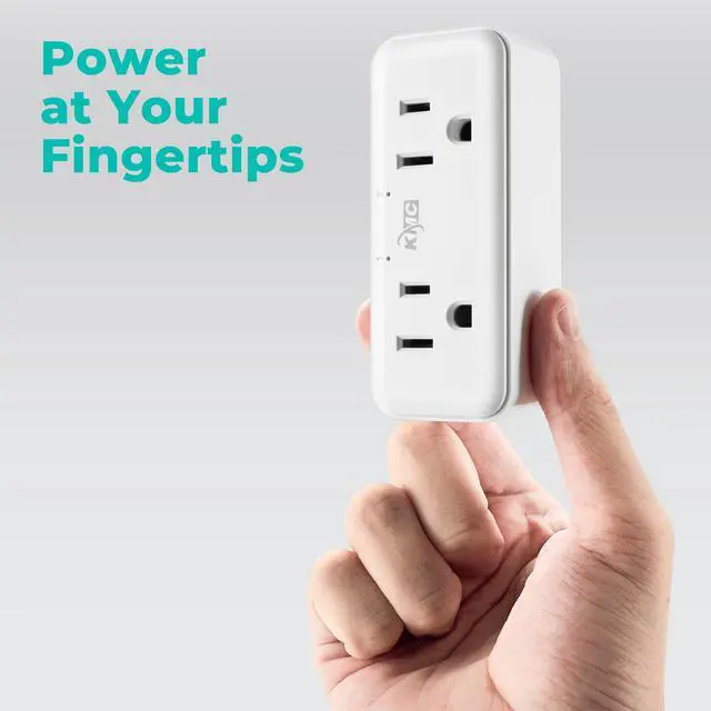 Alt view image 5 of 7 - Smart Plug Duo 4-Pack, 2-Outlet Wall Plug Extender, Smart Outlet Splitter for Smart Home, Compatible with Google & Alexa, No Hub Required, WiFi Outlet, White