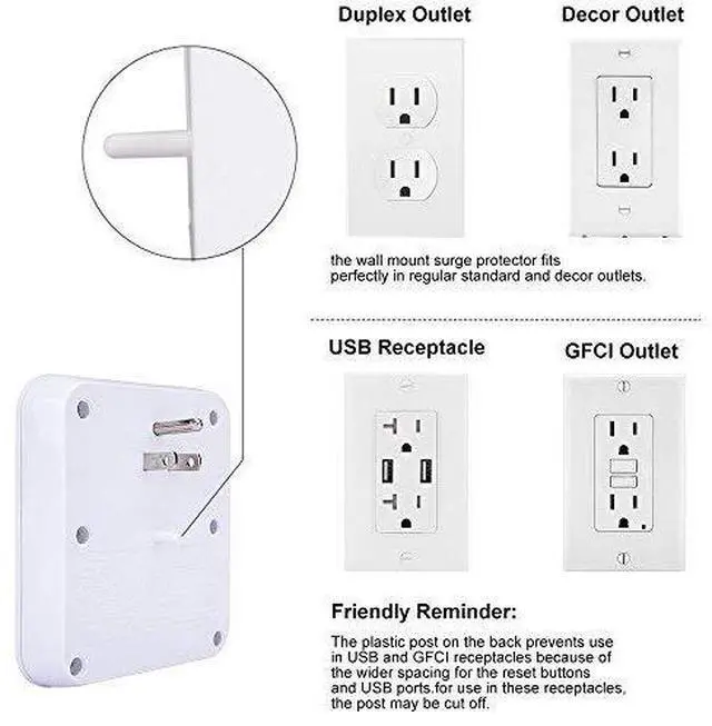 Alt view image 5 of 7 - Smart Tap 2-Pack, 4-Outlet Smart Plug WiFi Outlet Wall Tap, Energy Monitoring, Works with Alexa and Google Home, Remote Control Your Devices from Anywhere, No Hub Required, ETL Certified, White