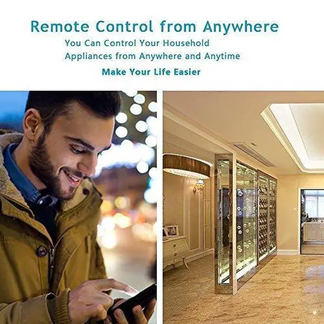 Alt view image 7 of 7 - Smart Tap 2-Pack, 4-Outlet Smart Plug WiFi Outlet Wall Tap, Energy Monitoring, Works with Alexa and Google Home, Remote Control Your Devices from Anywhere, No Hub Required, ETL Certified, White