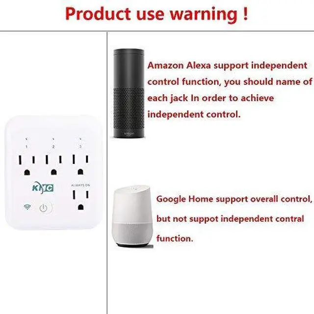 Alt view image 6 of 7 - Smart Tap 2-Pack, 4-Outlet Smart Plug WiFi Outlet Wall Tap, Energy Monitoring, Works with Alexa and Google Home, Remote Control Your Devices from Anywhere, No Hub Required, ETL Certified, White