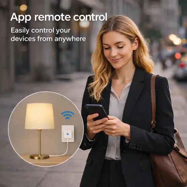 Alt view image 4 of 7 - Compact Smart Plug, Works with Alexa & Google Assistant, Smart Life App & Voice Control, Energy Monitoring, Timer Scheduling, No Hub Required, App Remote Control, 2.4 GHz WiFi Outlet, 2-Pack