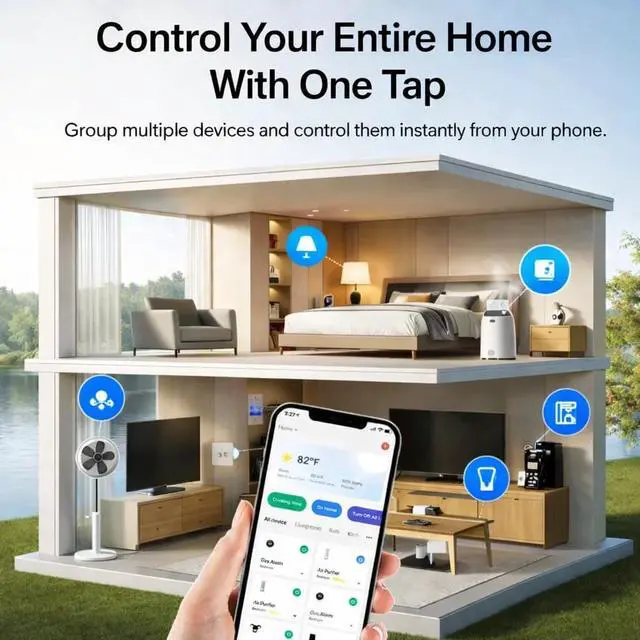 Alt view image 7 of 7 - Compact Smart Plug, Works with Alexa & Google Assistant, Smart Life App & Voice Control, Energy Monitoring, Timer Scheduling, No Hub Required, App Remote Control, 2.4 GHz WiFi Outlet, 2-Pack