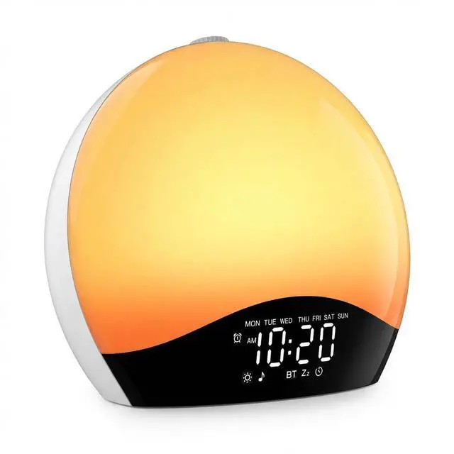Alt view image 4 of 7 - Sunrise Alarm Clock for Bedrooms with White Noise Sound Machine, Wake Up Light Alarm Clocks for Heavy Sleepers & Kids, Dual Alarms, Nightlight, Sleep Timer, Bluetooth Speaker