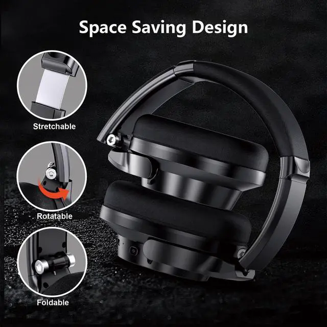 Alt view image 4 of 7 - Wireless Headphones Over Ear, 70H Playtime Headphone Wireless Bluetooth 5.1,3EQ Modes & HiFi Stereo Bluetooth Headset with Deep Bass, Foldable Lightweight Headphones with Microphone for Travel/Work