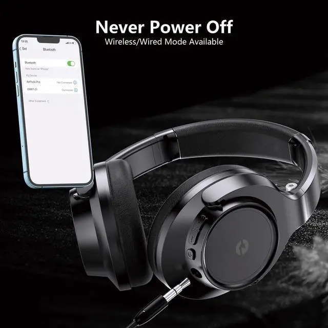 Alt view image 5 of 7 - Wireless Headphones Over Ear, 70H Playtime Headphone Wireless Bluetooth 5.1,3EQ Modes & HiFi Stereo Bluetooth Headset with Deep Bass, Foldable Lightweight Headphones with Microphone for Travel/Work