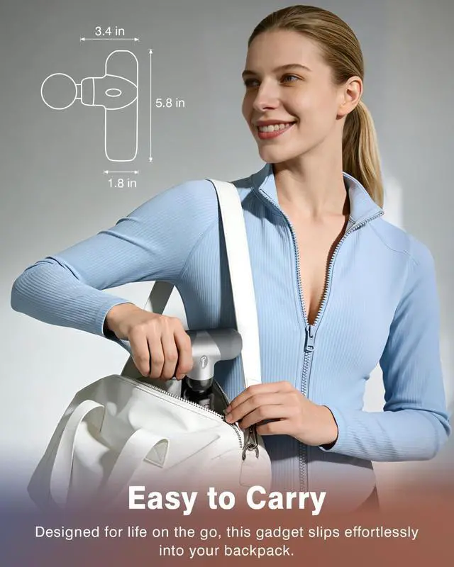 Alt view image 3 of 7 - Mini Massage Gun with Heat and Cold Therapy for Muscle Recovery, Pocket-Sized Deep Tissue Massager, Portable Percussion Massage Gun for Pain Relief, Fathers Day Dad Gifts