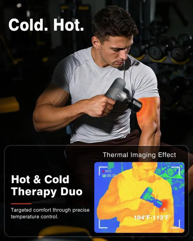 Alt view image 6 of 7 - Mini Massage Gun with Heat and Cold Therapy for Muscle Recovery, Pocket-Sized Deep Tissue Massager, Portable Percussion Massage Gun for Pain Relief, Fathers Day Dad Gifts