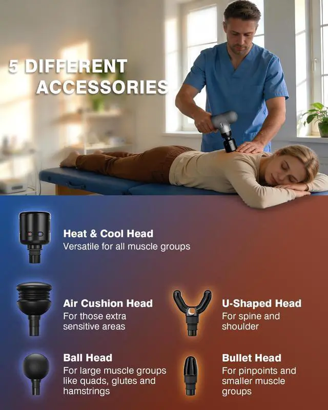 Alt view image 7 of 7 - Mini Massage Gun with Heat and Cold Therapy for Muscle Recovery, Pocket-Sized Deep Tissue Massager, Portable Percussion Massage Gun for Pain Relief, Fathers Day Dad Gifts