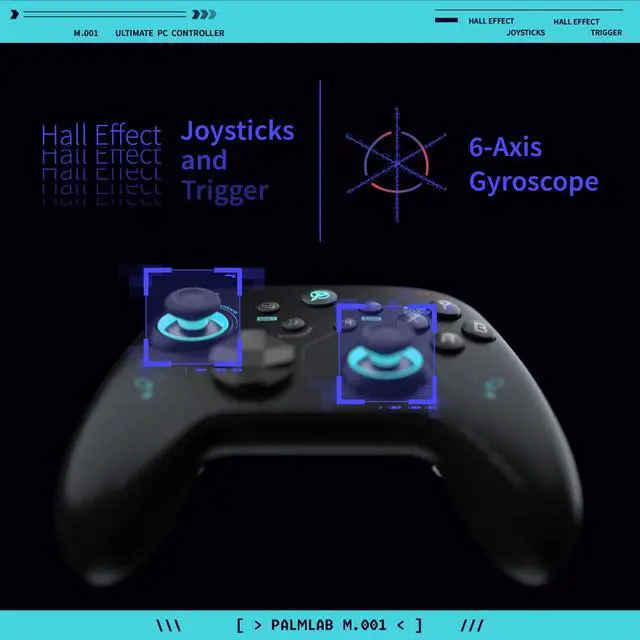 Alt view image 4 of 7 - M001 Ultimate Controller - Wireless Gaming Pro Controller with Hall Effect Joysticks Adjustable Triggers RGB Lights Turbo&Vibration - Work for Switch,Android,iOS,Steam and PC