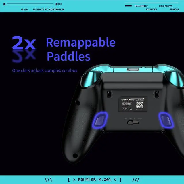 Alt view image 6 of 7 - M001 Ultimate Controller - Wireless Gaming Pro Controller with Hall Effect Joysticks Adjustable Triggers RGB Lights Turbo&Vibration - Work for Switch,Android,iOS,Steam and PC