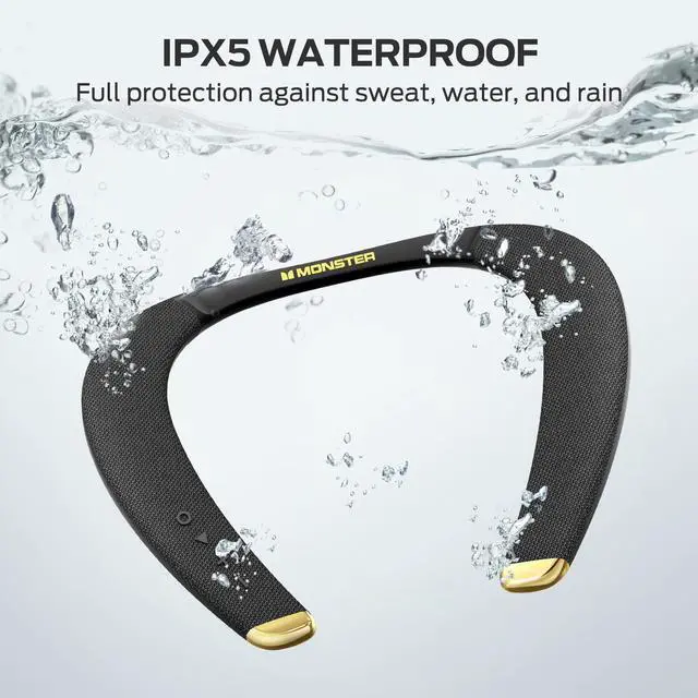 Alt view image 4 of 6 - Boomerang Petite Neckband Bluetooth Speakers, Neck Speaker with 15H Playtime, aptX High Fidelity 3D Stereo Sound, Low Latency, Built-in Mic, IPX5 Waterproof Wearable for Home Outdoor