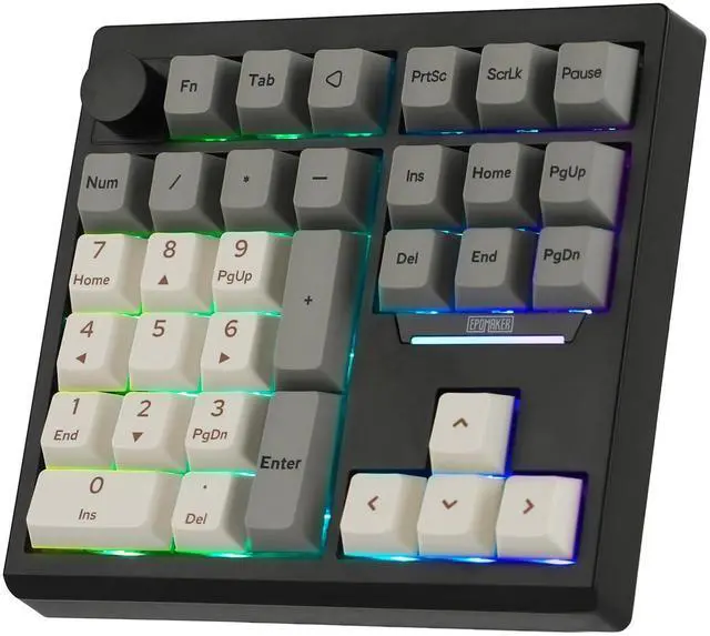 Main image of TH33 Wireless Mechanical Numpad, VIA, BT/2.4G/USB, Hot-Swap, RGB Backlit, Gasket, PBT Keycap, Creamy Switch, Number Pad with Arrow Keys & Knob for PC/Mac