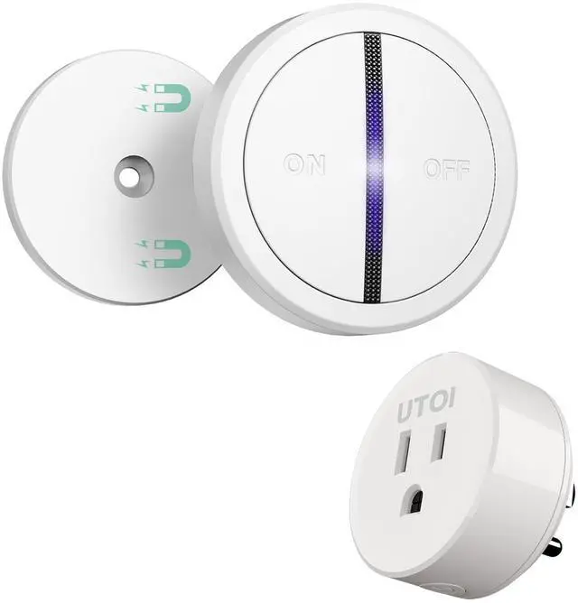 Main image of Wireless Remote Control Outlet Plug, 15A Remote Outlet Switch, 656ft Long Range Wireless Light Switch, Remote Control for Indoor Lights, Household Appliances, Garbage Disposal, Pre-paired, White