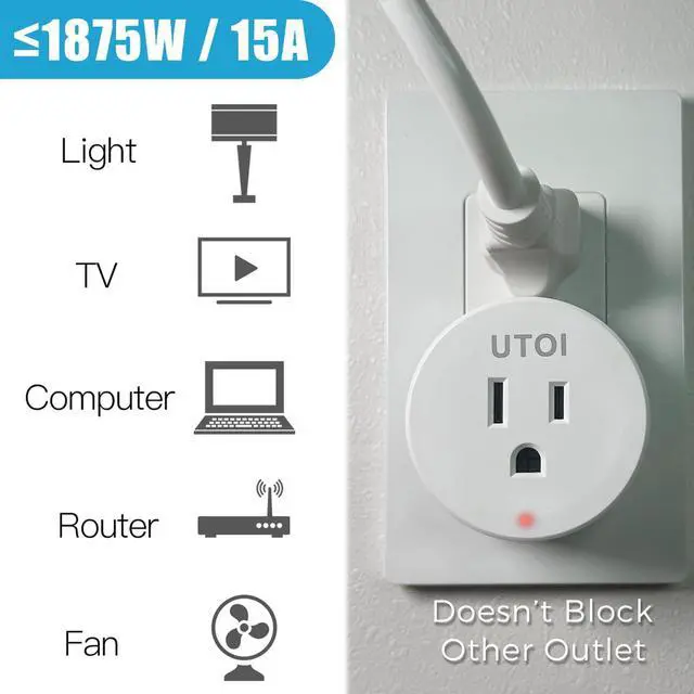 Alt view image 3 of 7 - Wireless Remote Control Outlet Plug, 15A Remote Outlet Switch, 656ft Long Range Wireless Light Switch, Remote Control for Indoor Lights, Household Appliances, Garbage Disposal, Pre-paired, White