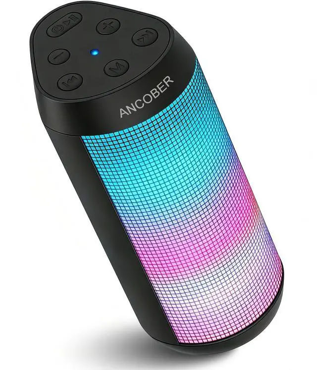 Main image of Bluetooth Speaker, Portable Wireless Speaker with HD Stereo Loud Sound, LED Lights, IPX4 Wateproof, 24H Playtime, TWS Pairing, BT5.3, Built-in Mic, for Home, Outdoor, Party, Travel, Gifts for Him, Her