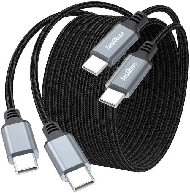 Main image of 15 ft USB C Cable Fast Charging 100W 2Pack, Extra Long USBC to Type-C Charger Cord 15 foot with E-Marker Chip 480Mbps Data Transfer Braided for iPhone 17/16/15 Android Phone MacBook Pro Laptop Tablet
