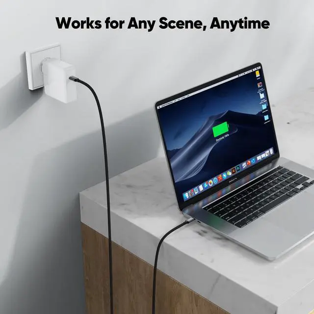 Alt view image 6 of 7 - 15 ft USB C Cable Fast Charging 100W 2Pack, Extra Long USBC to Type-C Charger Cord 15 foot with E-Marker Chip 480Mbps Data Transfer Braided for iPhone 17/16/15 Android Phone MacBook Pro Laptop Tablet