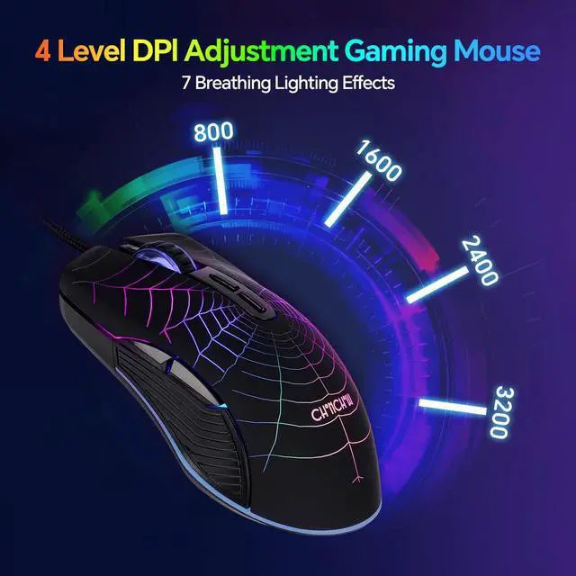 Alt view image 5 of 6 - Gaming Keyboard Mouse Mousepad and Headset with mic Combo All in One USB Wired RGB Backlit Rainbow Side Button Gamer Bundle Set Compatible with PC Windows Xbox one PS4 PS5(Black)