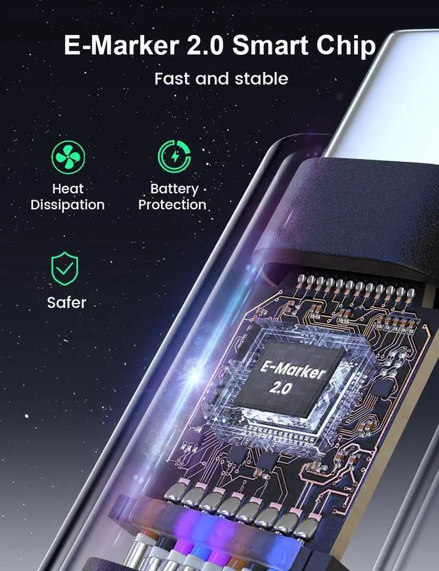 Alt view image 3 of 6 - USB C to USB C Cable 16 FT 240W, 5M USB C Charger Cable PD3.1 48V 5A, Braided Fast Charging Type C Cable for iPhone17 16 15, MacBook Air/Pro, iPad Pro, Samsung, Steam Deck, Switch, Laptop