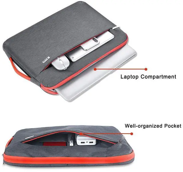 Alt view image 2 of 7 - Laptop Sleeve Case 15.6 16 Inch with Handle, 360° Protective Waterproof Slim Computer Bag Cover Compatible with MacBook Pro M2/M3/M4 16, HP Acer Lenovo Yoga ThinkPad Asus Laptop, Grey