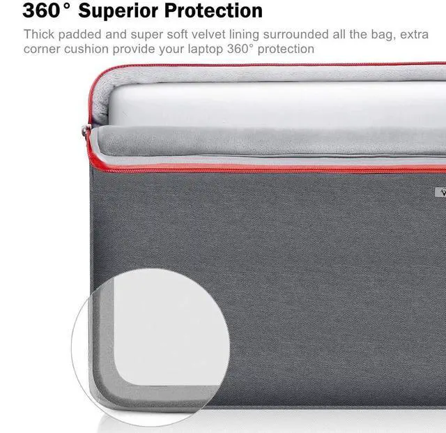 Alt view image 3 of 7 - Laptop Sleeve Case 15.6 16 Inch with Handle, 360° Protective Waterproof Slim Computer Bag Cover Compatible with MacBook Pro M2/M3/M4 16, HP Acer Lenovo Yoga ThinkPad Asus Laptop, Grey