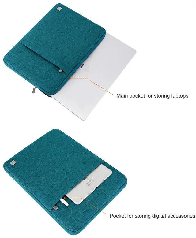Alt view image 6 of 7 - Laptop Case Laptop Sleeve Cover Compatible with 15 inch MacBook Air M4/A3241 2025, M3/A3114,M2/A2941,15 inch MacBook Pro A1990 A1707,Compatible with Dell XPS 15 Plus with Pocket, Teal