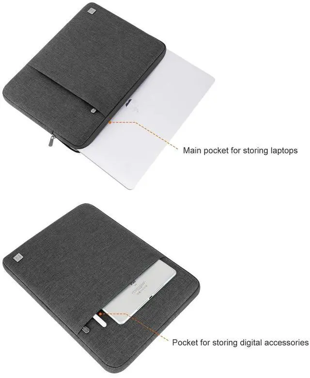 Alt view image 7 of 7 - Laptop Case Laptop Sleeve Cover Compatible with 15 inch MacBook Air M4/A3241 2025, M3/A3114,M2/A2941,15 inch MacBook Pro A1990 A1707,Compatible with Dell XPS 15 Plus with Pocket, Dark Grey