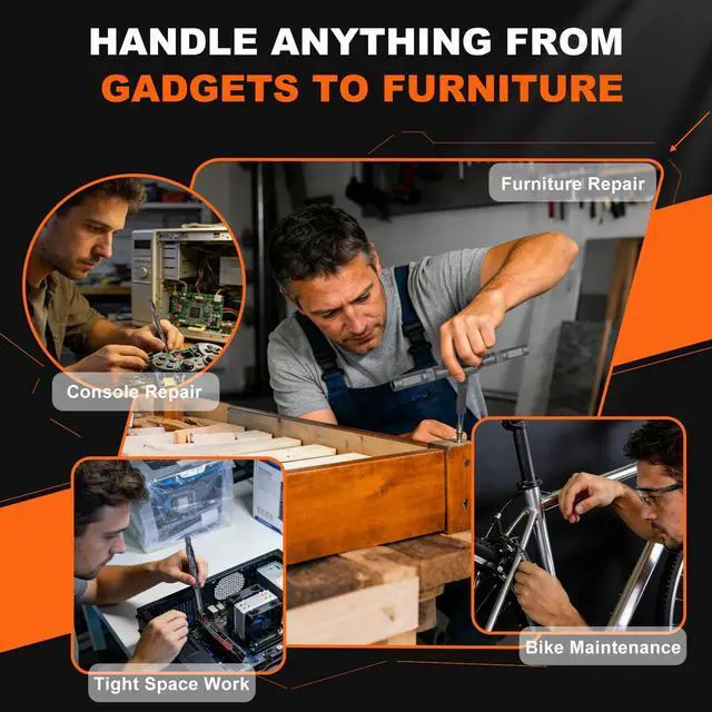 Alt view image 7 of 7 - 42 in 1 Magnetic Screwdriver Set, Effortless Ratcheting Screwdriver with S2 Steel Bits & Case, Screw Driver Tool Kit for Furniture, Tight Spaces, Electronics - Ideal Gift for Men, Women & DIYers