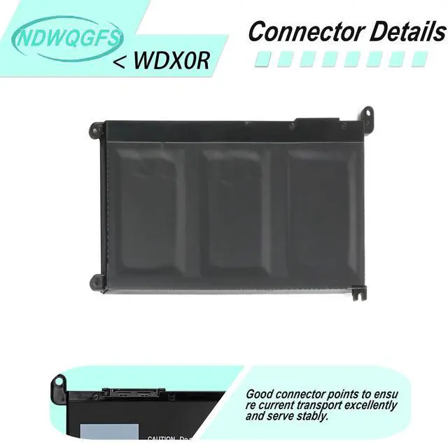 Alt view image 4 of 7 - WDX0R 42Wh Laptop Battery for Dell Inspiron 13 5368 5378 15 5567 7560 17 5767 Series Vostro 14 5468 Latitude 3189 Replaces T2JX4 FC92N 3CRH3 | 11.4V Li-ion