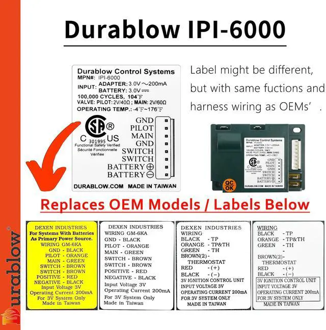 Alt view image 2 of 7 - CSA Certified Fireplace Electronic IPI Control Module, Gas Fireplace Ignition Module Replacement for Dexen 593-592, GM-6KA, GM6K-N, HHT 350-M, 6K (CSA Certified 2023~)