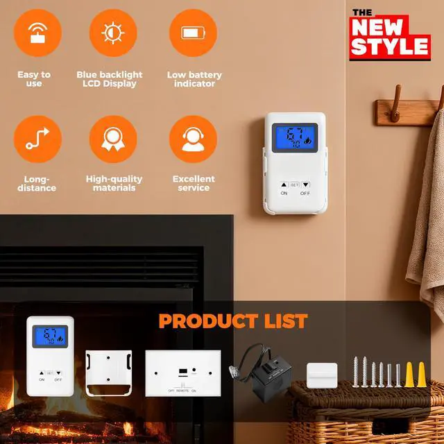 Alt view image 3 of 7 - The Remote Control ON/Off and Thermostatic Kit for Gas Fireplace,for Ambient Majestic Vermont-castings skytech monessen etc,Millivolt Gas Valve Fireplaces and Stoves