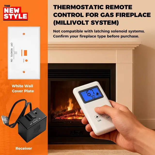 Alt view image 4 of 7 - The Remote Control ON/Off and Thermostatic Kit for Gas Fireplace,for Ambient Majestic Vermont-castings skytech monessen etc,Millivolt Gas Valve Fireplaces and Stoves