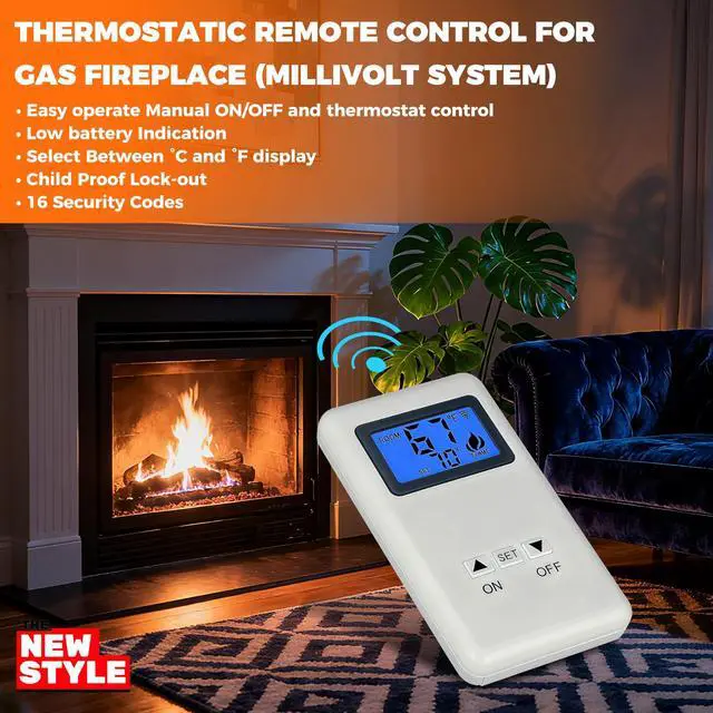 Alt view image 6 of 7 - The Remote Control ON/Off and Thermostatic Kit for Gas Fireplace,for Ambient Majestic Vermont-castings skytech monessen etc,Millivolt Gas Valve Fireplaces and Stoves
