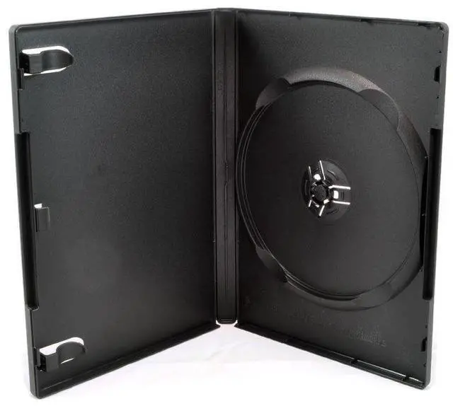 Main image of 25 Pack Standard 14mm Black Signle Disc DVD Cases with Outter Clear Sleeve