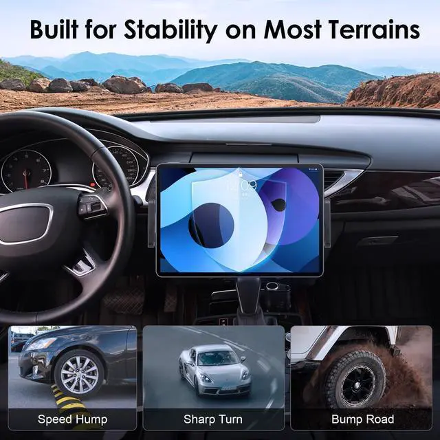 Alt view image 7 of 7 - 2 in 1 CD Slot Tablet Car Mount, Universal 360° Rotation CD Player Car Phone Holder for 4-11in Devices, Black