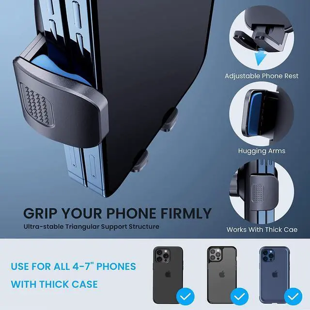 Alt view image 5 of 7 - Phone Mount for Car Phone Holder Mount Upgraded Metal CD Slot Phone Holder Car Cell Phone Holder Thick Cases Friendly iPhone Holder for Car Mount for CD Player Fit for All iPhone Smartphone