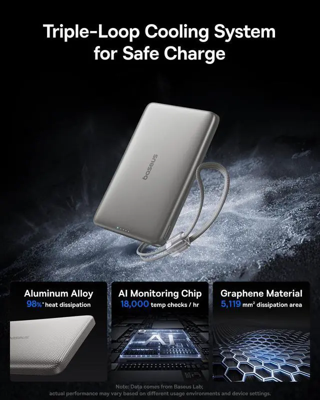 Alt view image 4 of 7 - Qi2 15W Magsafe Portable Charger, 0.5" Ultra Slim 10000mAh Wireless Power Bank with 27W Built-in USB-C Cable, Magnetic Battery Pack for iPhone 17 Pro Max/17 Pro/Air/16/15/14/13/12
