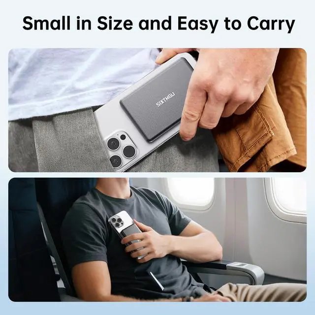 Alt view image 5 of 6 - Magnetic Portable Charger, Ultra Slim 5,000mAh Wireless Power Bank, PD 20W USB C Fast Charging, for Magsafe Battery Pack, PowerMag, Compatible with iPhone 16/15/14/13/12 Pro/Pro Max Series