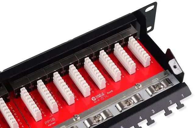 Alt view image 2 of 7 - Rackmount or Wall Mount 24-Port Shielded RJ45 Patch Panel with Jack Shutter