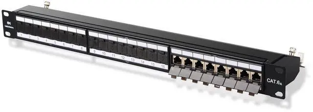 Alt view image 5 of 7 - Rackmount or Wall Mount 24-Port Shielded RJ45 Patch Panel with Jack Shutter