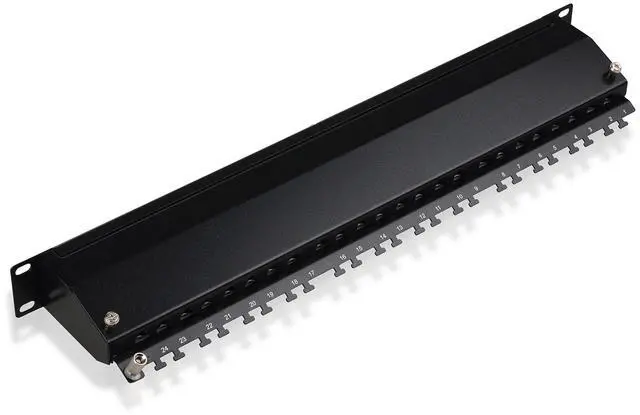Alt view image 6 of 7 - Rackmount or Wall Mount 24-Port Shielded RJ45 Patch Panel with Jack Shutter