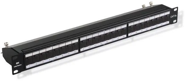 Alt view image 7 of 7 - Rackmount or Wall Mount 24-Port Shielded RJ45 Patch Panel with Jack Shutter