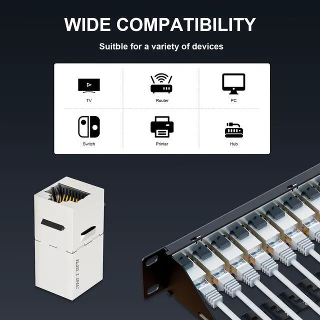 Alt view image 2 of 6 - 10Gbps Patch Panel 24 Port, RJ45 Through Coupler Cat6 Patch Panel, STP Shielded Patch Panels 19-Inch 1U with Back Bar, Wallmount or Rackmount, Compatible with Cat5, Cat5e, Cat6 Cabling